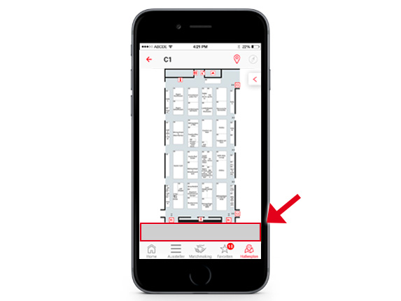 Banner in the app hall plan