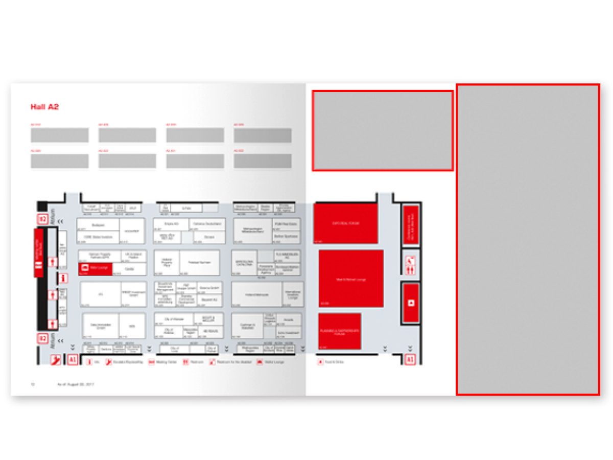 Ad next to / above the hall plan
