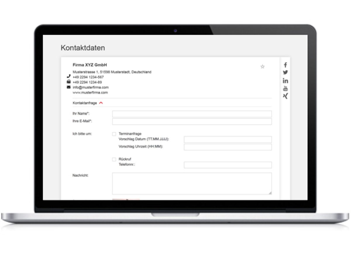 Ausstellerprofil online