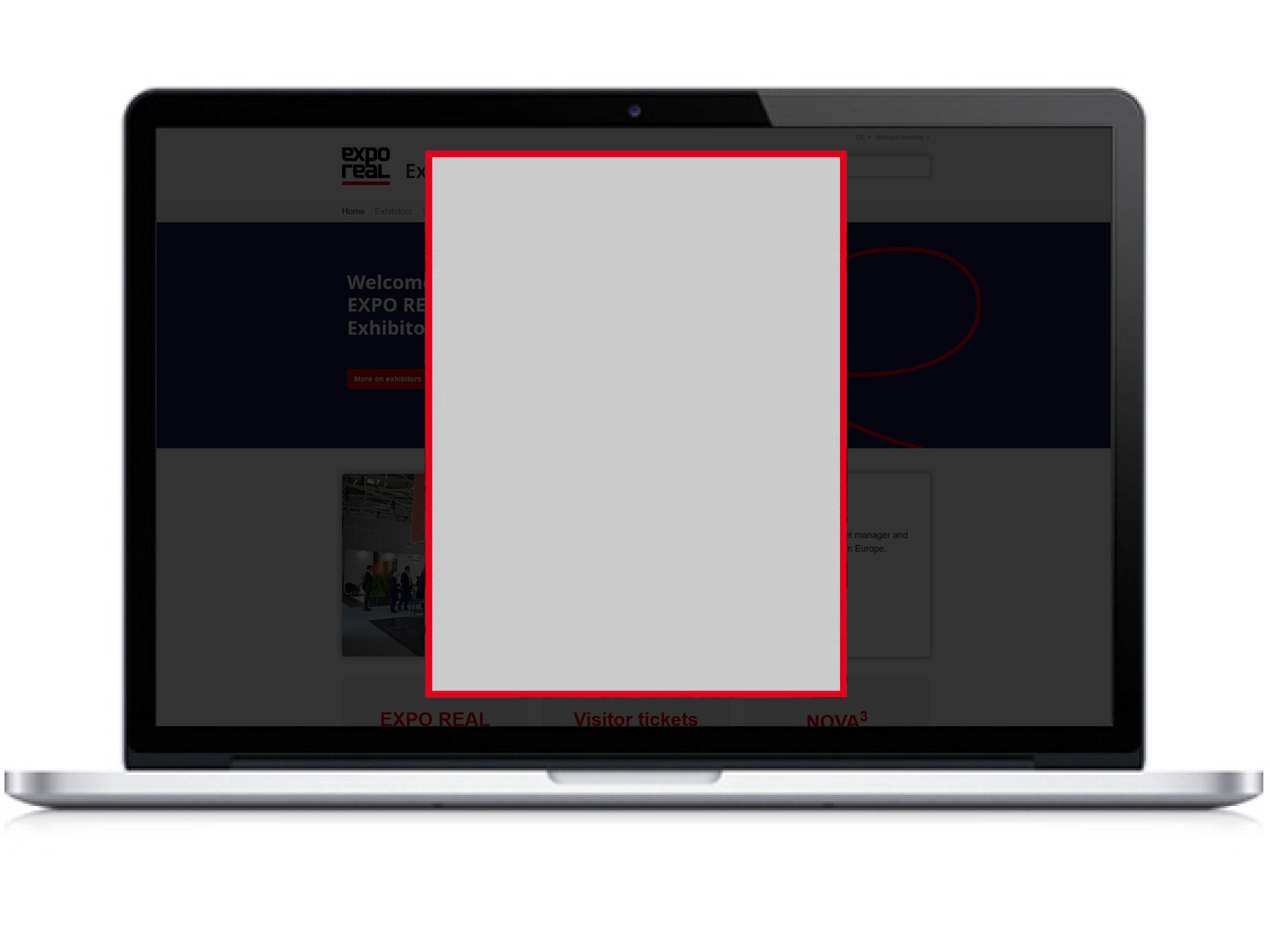 Welcome interstitial on the home page